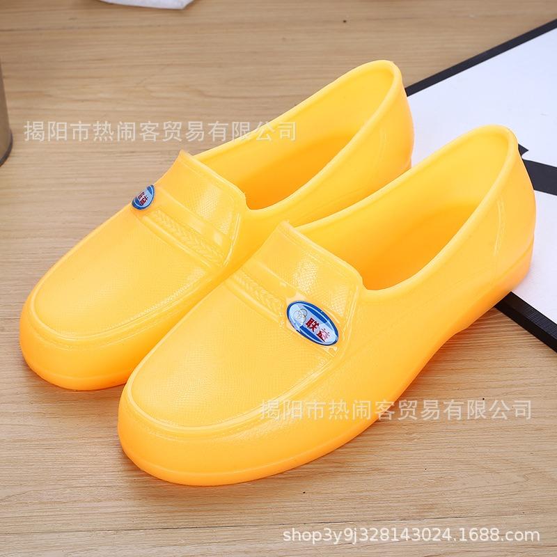 Spring and Autumn Men's Shallow Mouth Rain Shoes Waterproof Shoes Grey Brown Clay Shoes Non-slip Easy Cleaning Quick-drying Water Shoes Without Inner