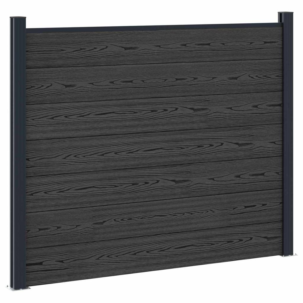 WPC and Aluminum Fence Panel Black