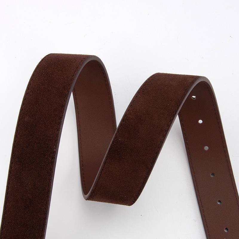 European and American Trendy Belts for Women Genuine Leather Matte Back Velvet Retro Paired with Jeans Commuting Decorative Belts for Women