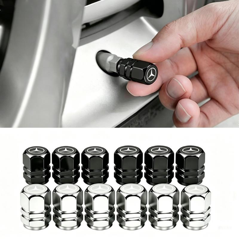 4Pcs Car Tire Valve Cover Aluminum Alloy Car Wheel Tire Valve Caps For Mercedes Benz AMG W203 W205 W206 W211 W220 W212 W201 W210 BV4