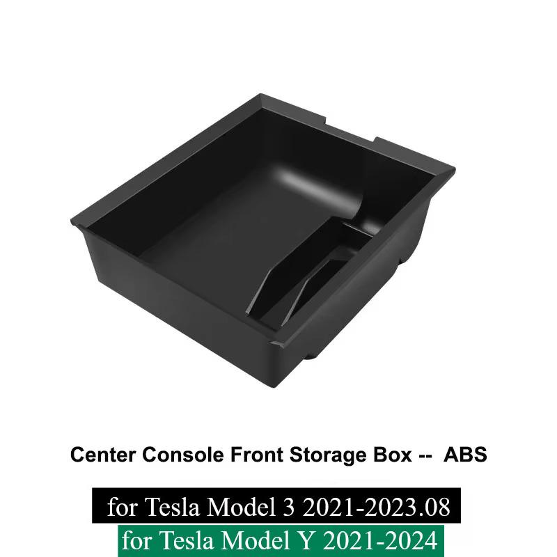 For Tesla Model Y 3 Center Console Storage Organizer Box Tray Armrest Hidden Box Bins Cup Holder Auto Interior Accessories