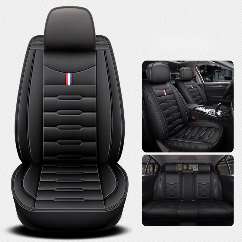 5- Seater Full Seat Universal Car Seat Cover, Breathable and Waterproof Faux Leather Automotive Seat Covers for Cars SUV Sedan