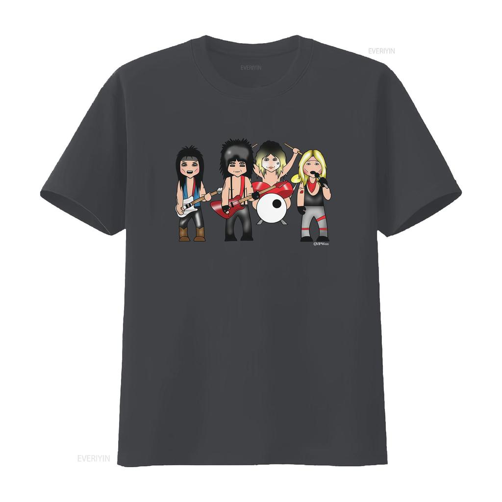Mens T Shirt Vipwees The Crue Heavy Metal 80S Band Caricature Motley Inspired Rock  Vintage Washed Stretched Comfortable