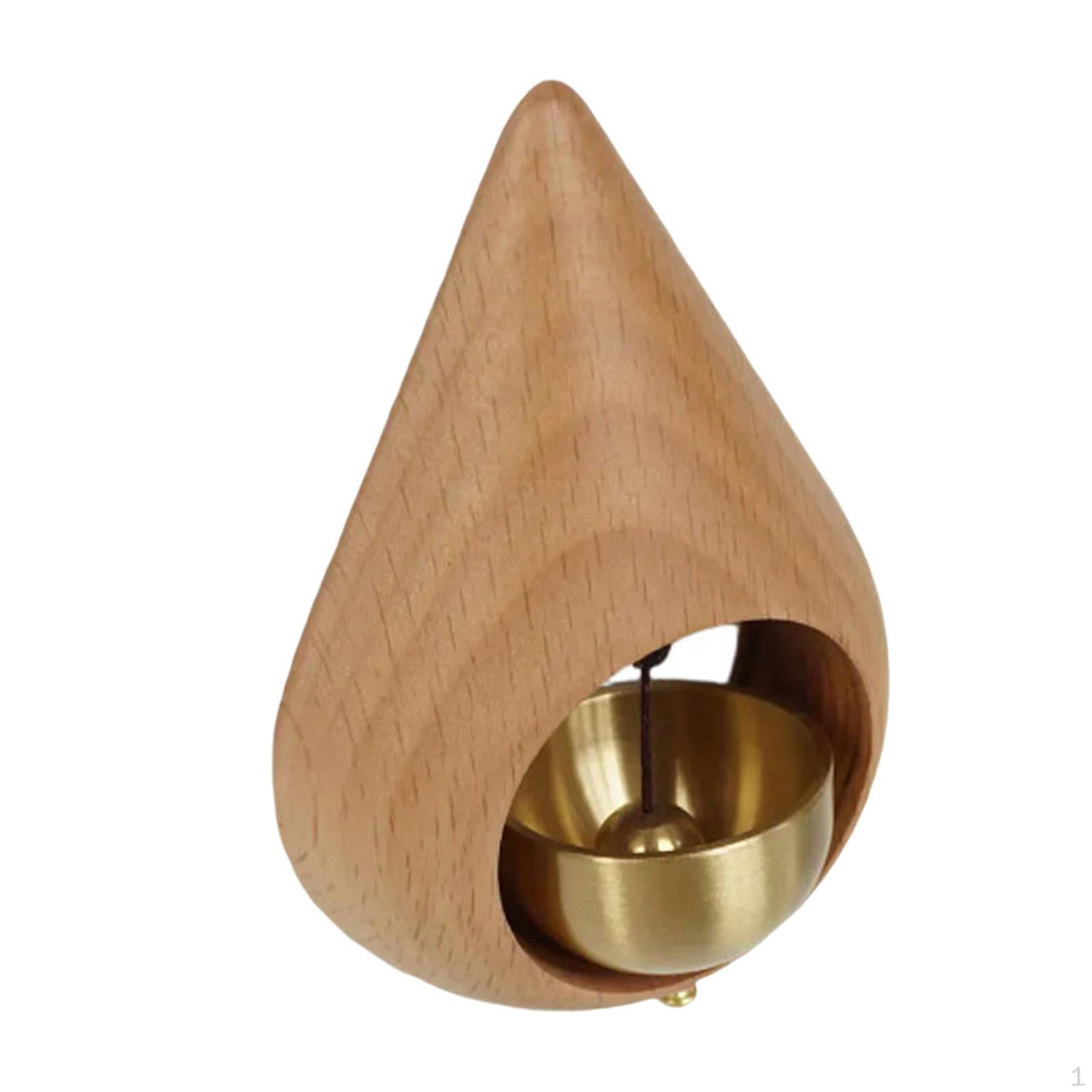 

Shopkeepers Door Bell Chime Ornament Decor with Brass Bell, Wood Doorbell for Porch Store