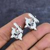 Italian Red Coral Gemstone Handmade 925 Sterling Silver Cufflinks ET-4575