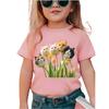 Girl T-Shirt 3D Flower Print T-Shirts for Girls Short Sleeve Children Top Casual Outdoor Girl Clothes 7 to 8 Years Kids T Shirt