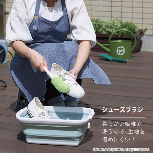Sanko Shoe Cleaning Brush, Shoe Cleaner, Damage-Resistant, Green, Surprisingly Fresh, Made in Japan, BH-54