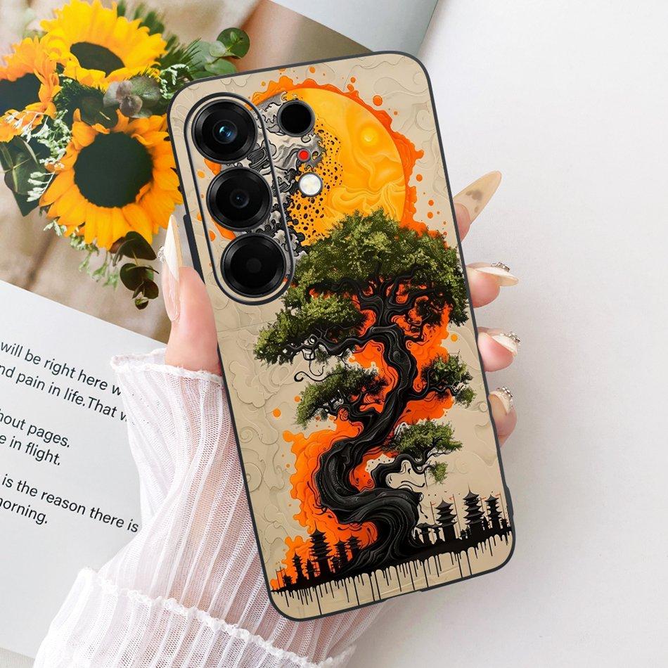 Für Tecno Camon 50 4G CN5 Cooles Drachen-Tiger-Muster Handyhülle Für Tecno Camon50 4G Schwarze Silikon-Weiche Hüllen Stoßfänger