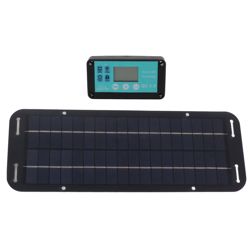 20W Solar Panel Black Solar Cell with Waterproof MPPT Controller for RV Home Vehicle Travel Camping