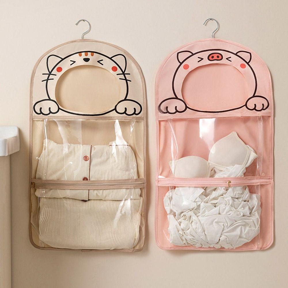 

Large Capacity Clothes Hanging Basket Waterproof Toy Storage Bags for Home рожевий