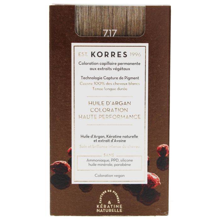 -Korres Coloration Permanente Huile d'Argan (Coloration : 7.17 Blond Beige)