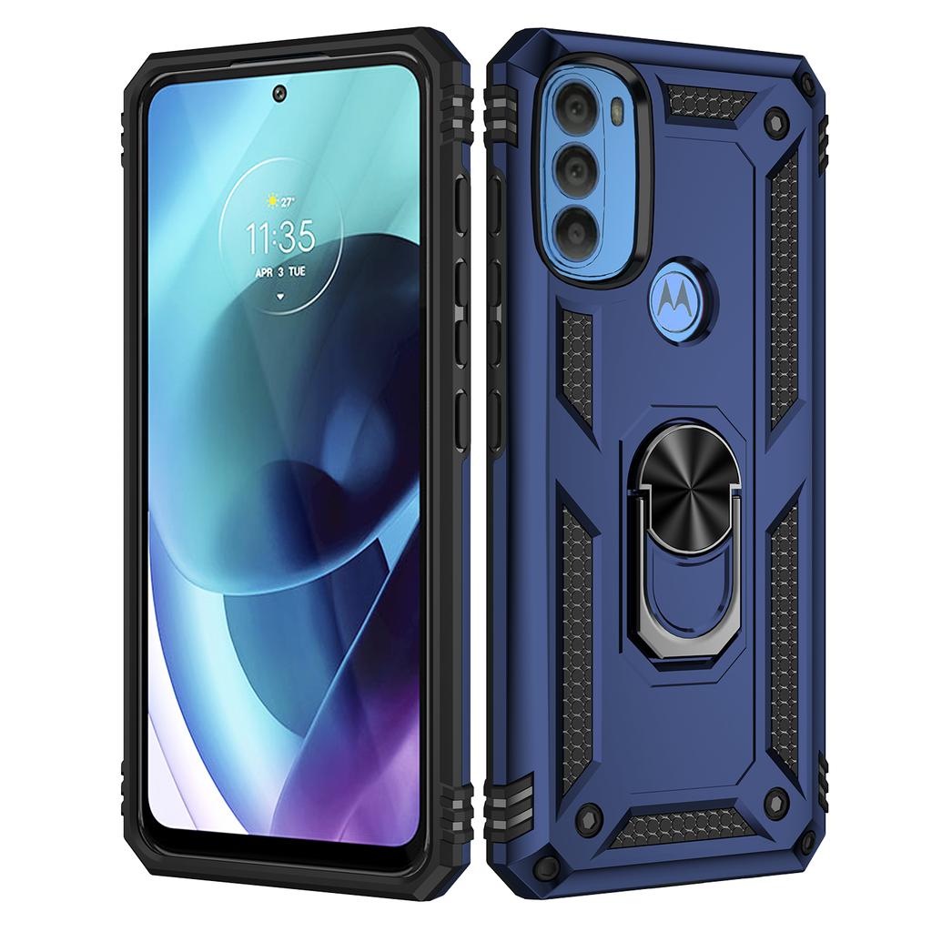 Case for Motorola Moto G71 5G Shockproof Bumper Armor Military Protective Magnetic Holder Ring Cover for Moto G 71