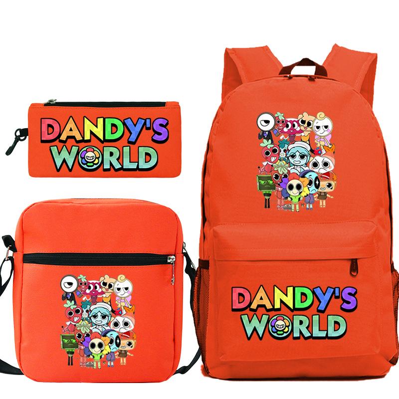 Neue Dandy-Welt Peripherie Druck Schultasche Student Lässige Federtasche Umhängetasche Dreiteiliges Set