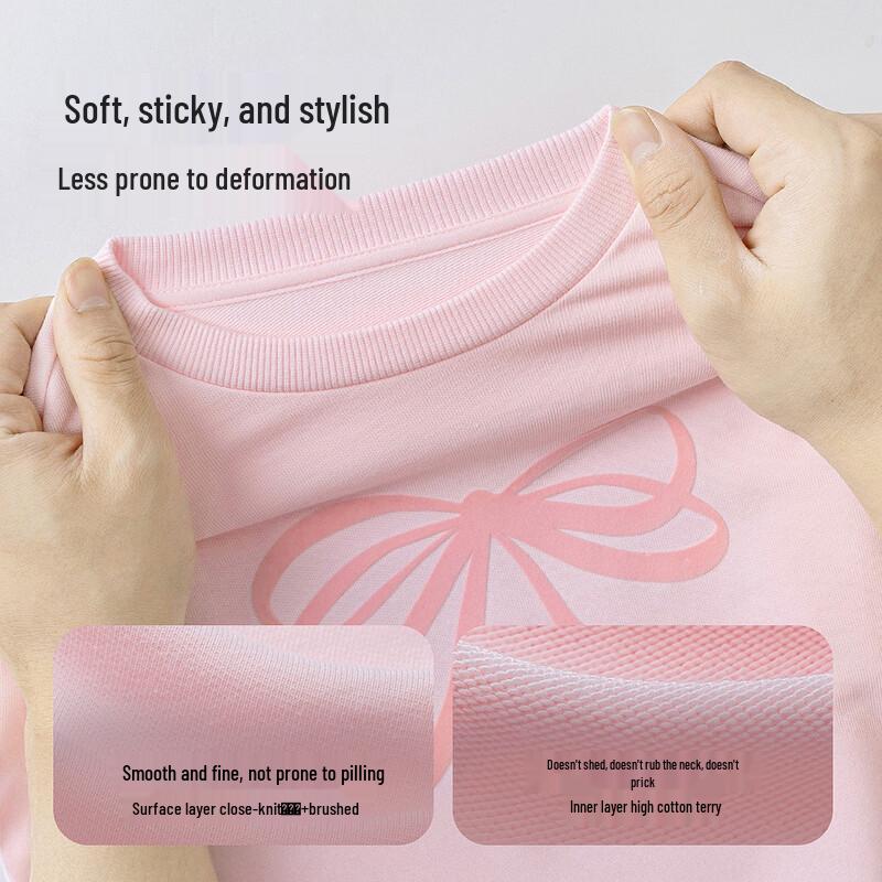 Minibala Girls' Mesh Patchwork Bowknot Sweatshirt