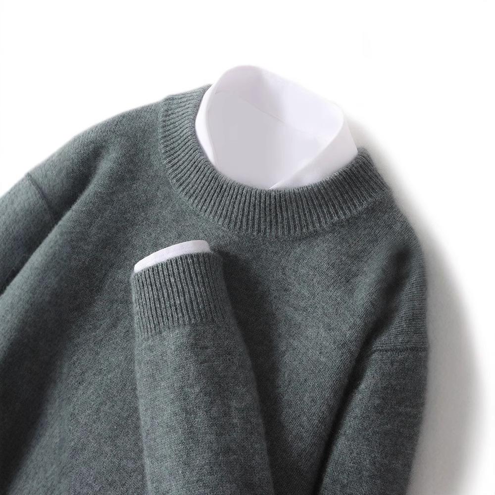 New cashmere sweater thickened semi-turtleneck pullover sweater with cashmere sweater men's inside