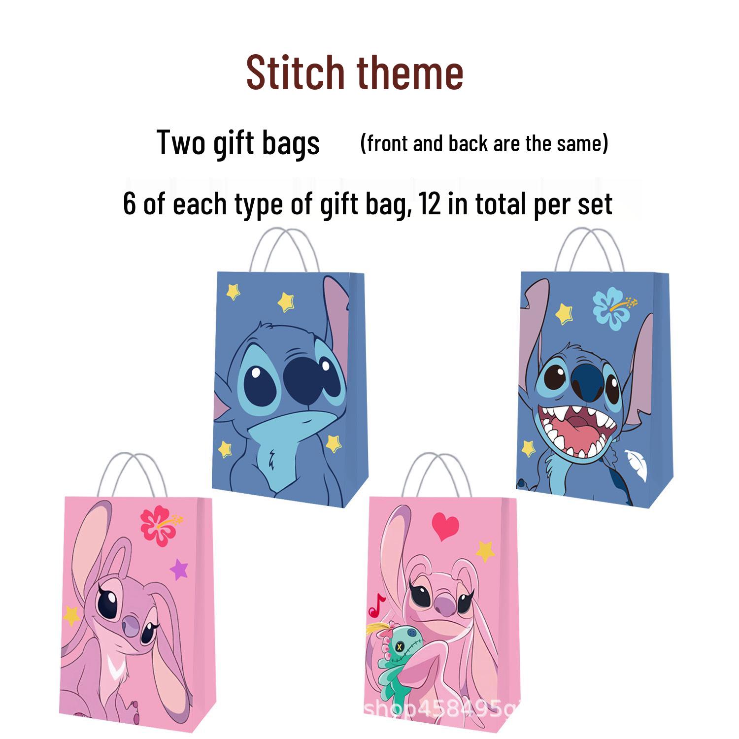 Stitch Theme Holiday Birthday Party Gift Bags - Candy & Tote Bags with Cartoon Design