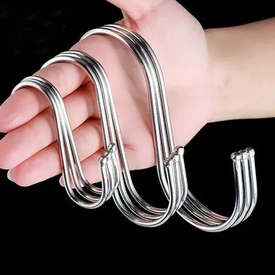 10-50PCS S-shaped Hooks Stainless Steel Multi-function Hanging Hooks Household Kitchen Bathroom Clothing Hanger Organizer Tools