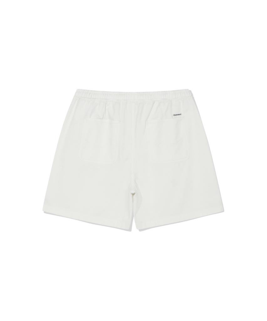 COVERNAT Regular Fatigue Short Denim Shorts White
