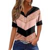Print Short Sleeve European Style Women Clothing T-Shirt V-Neck