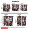 2pcs 2D Flat Printing Merry Christmas Popular Window Curtains Santa Claus Gifts Festive Joy 100% Polyester Without Electricity