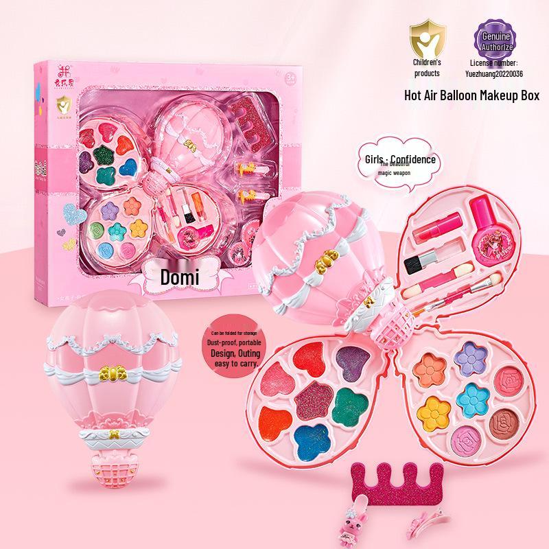 Princess Makeup Box: Washable Children's Cosmetic Set with Lipstick & Nail Polish - Perfect Birthday Gift for Girls