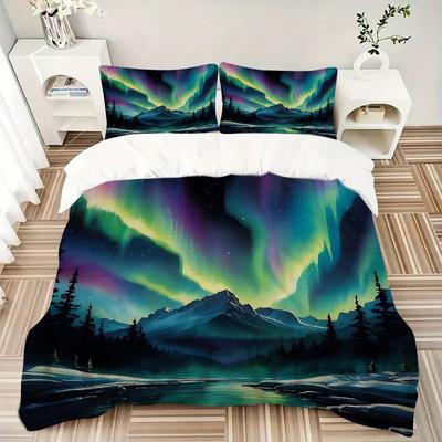 3pcs Aurora Quilt Cover Set, Soft and Cozy Bedroom