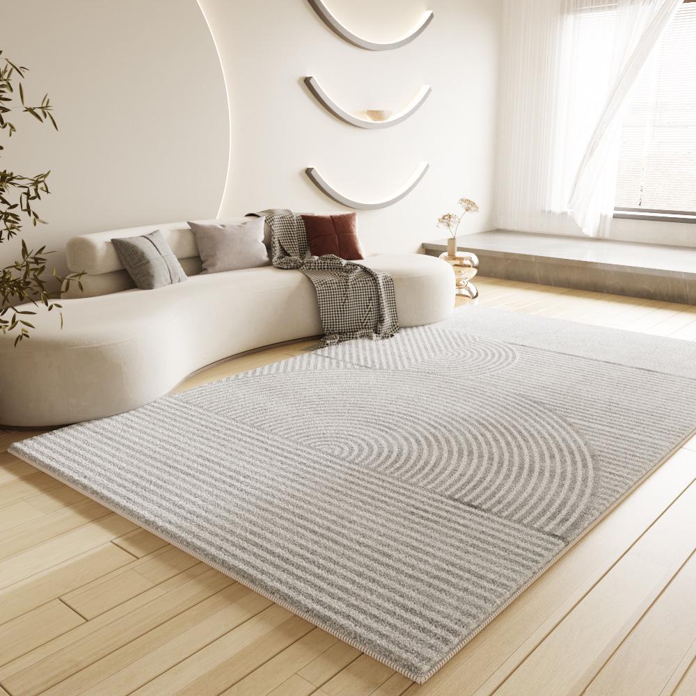 Line Light Luxury Wabi-Sabi Imitation Cashmere Non-Slip Carpet for Living Room, Bedroom, and Porch