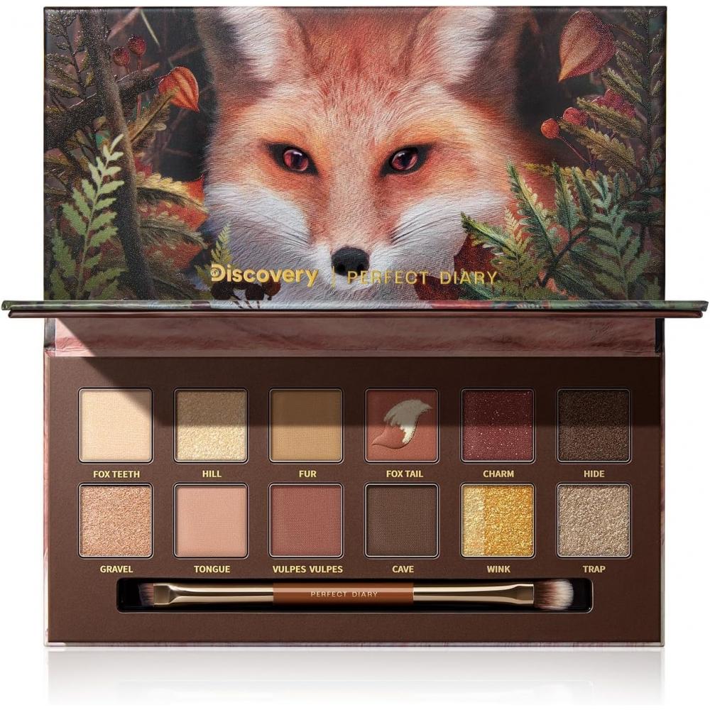 Perfect Diary Animal Eyeshadow Palette  1.2gx12 Colors   Red Brown