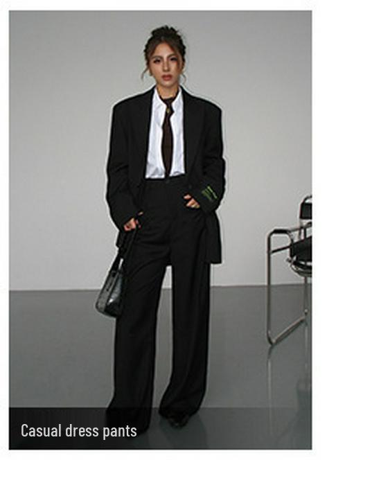 Damen-Retro-Blazer in Grau mit lockerer Passform – Koreanischer Stil