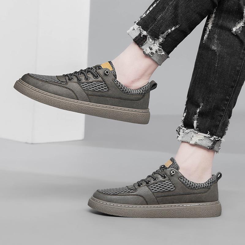 Summer 2024 Mesh Shoes Men Sneakers Breathable Light Men's Casual Shoes Lace-Up Walking Footwear Men's Comfortable Board Shoes