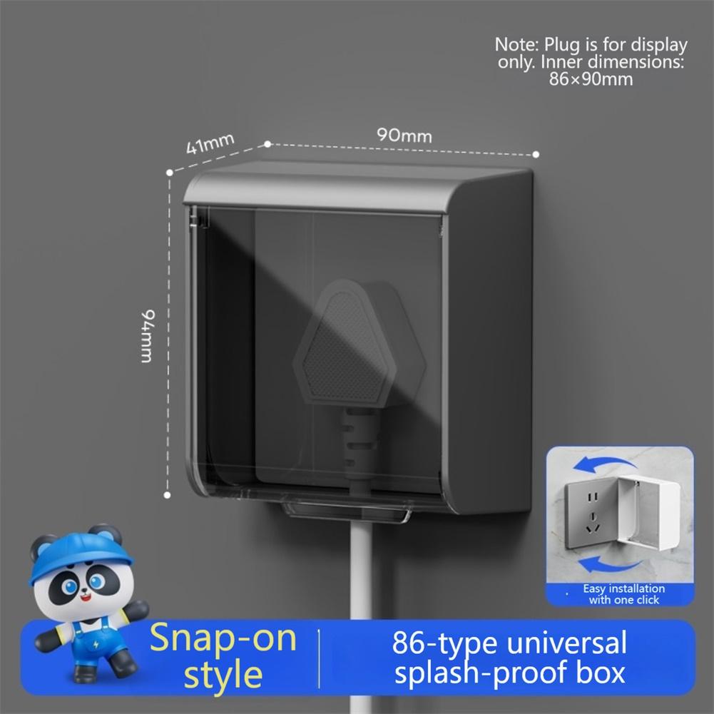 Bathroom GFCI Box Waterproof Outlet Fits 86-type Outlets Supports 2-prong Connectors Supports 3-prong Connectors