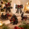 Deer Elk Xmas Desk Decoration Snowflake Candlestick Christmas Ornaments Mantel Decor