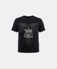 BADBLOOD Lion Crest Print 1/2 Henley Neck T-Shirt - Black