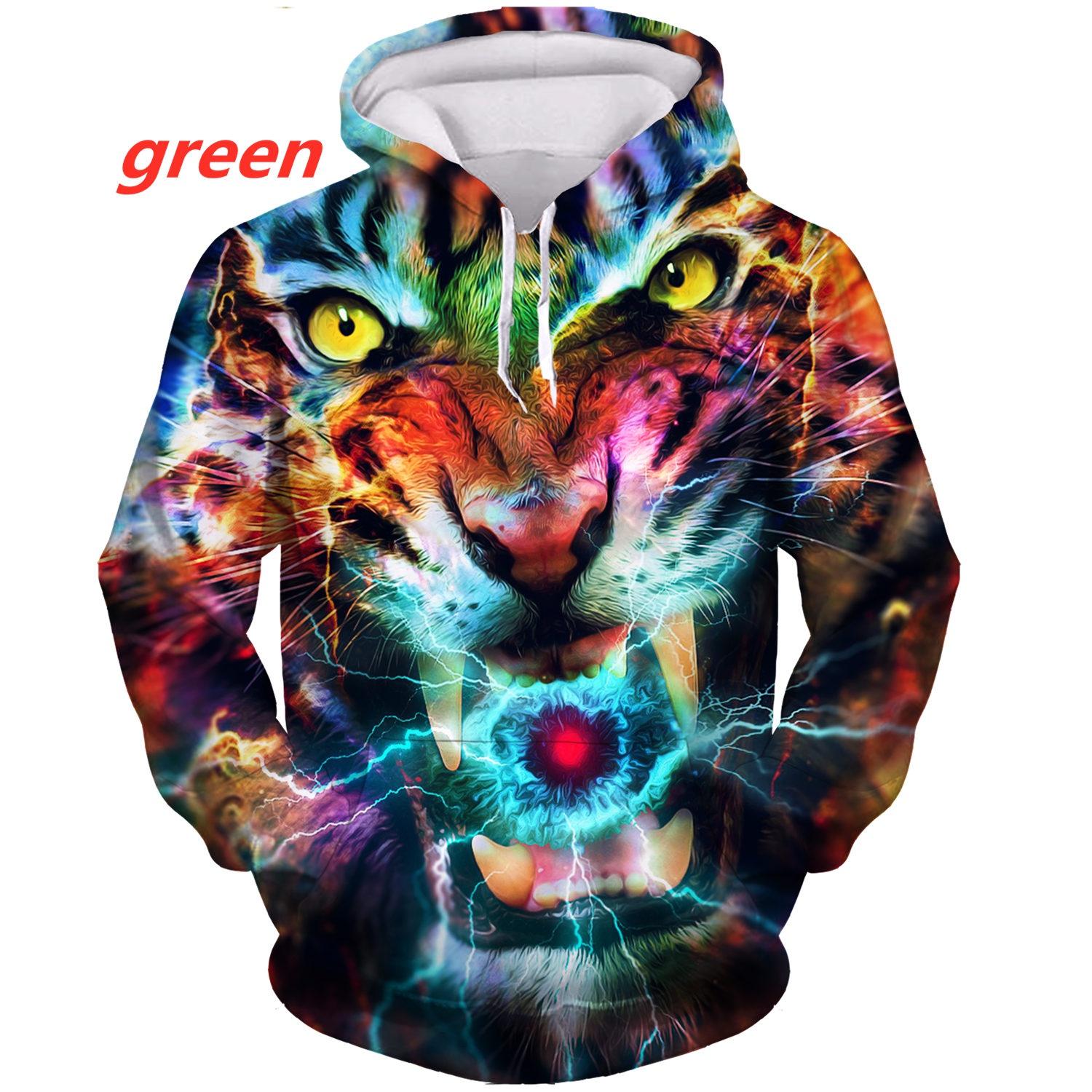 

Модна толстовка з 3D-принтом із зображенням тигра, пуловер, повсякденний світшот, спортивна толстовка 4XL