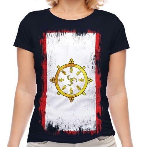 

Женская футболка из джерси с принтом флага Сиккима в стиле гранж L