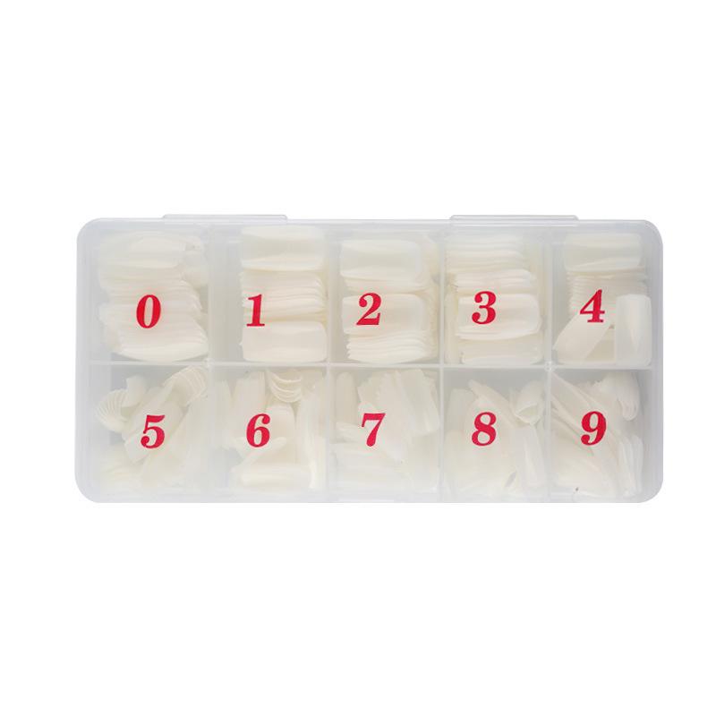 Nail Art Tips Set - 500 Pieces Natural & Transparent Full/Half Cover, French White