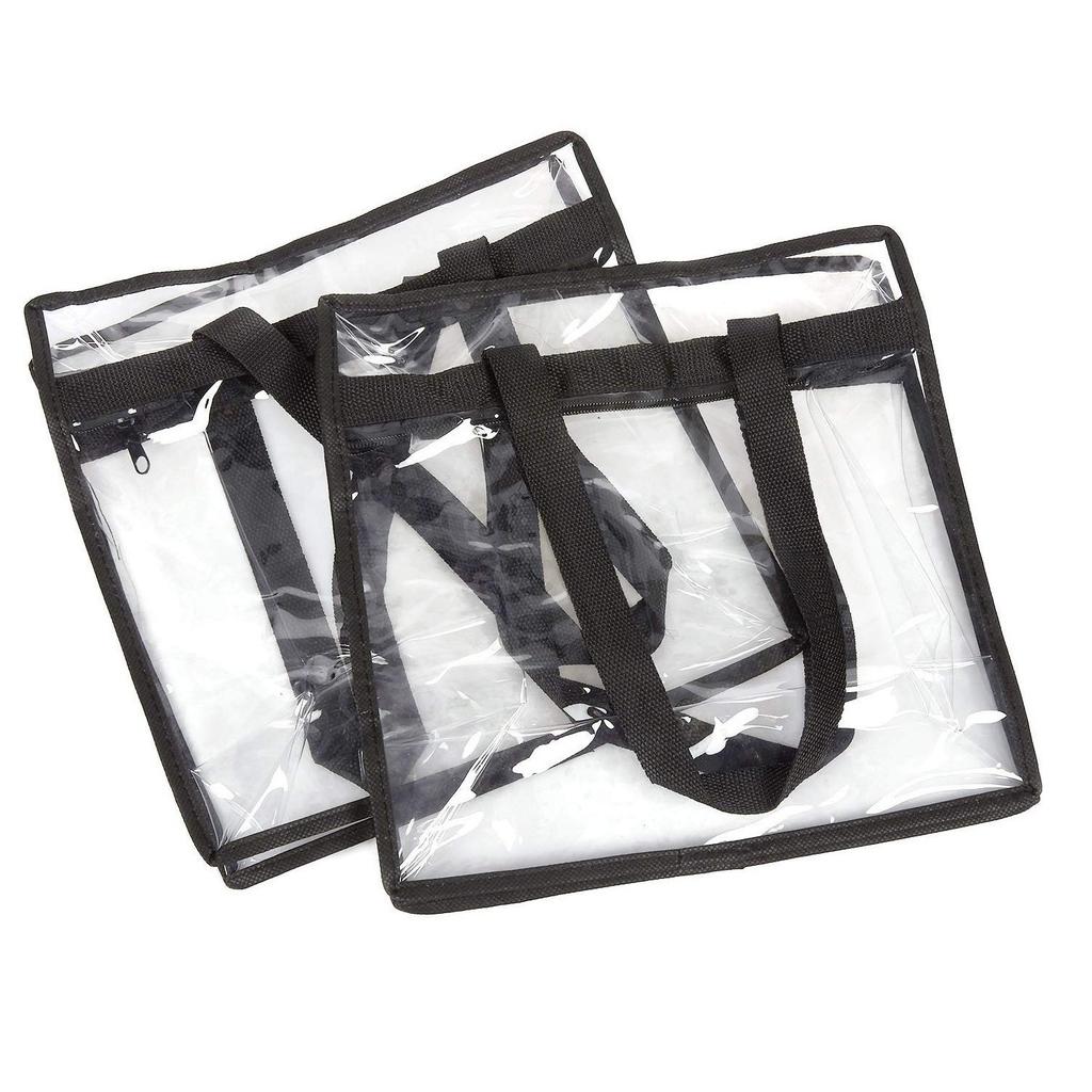 1/2pcs PVC Makeup Storage Bag Portable Large Capacity Waterproof Clear Tote Shoulder Bag with Zipper for Travel Washing Shopping