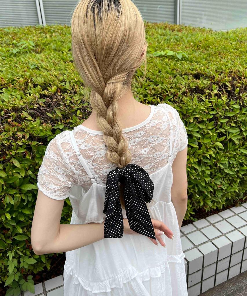 WEGO PHILLY Assorted Ribbon Hair Girly and Gift for Size Black Ties, Cute, Women, F,