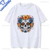 Mexican Day Of The Dead DA De Los Muertos Printed Tshirt Unisexs Graphic TShirt Casual Comfy Tees For Summer Unisex Clothing