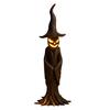 Handmade Resin Stump Witch Statue Lamp with LED Night Light Glowing Gothic Spooky Atmosphere Halloween Decor