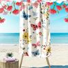 Colorful Butterflies and Flowers Pattern Beach Towel Quick-drying for Travel Outdoor Sports Jogging Beach and Swimming