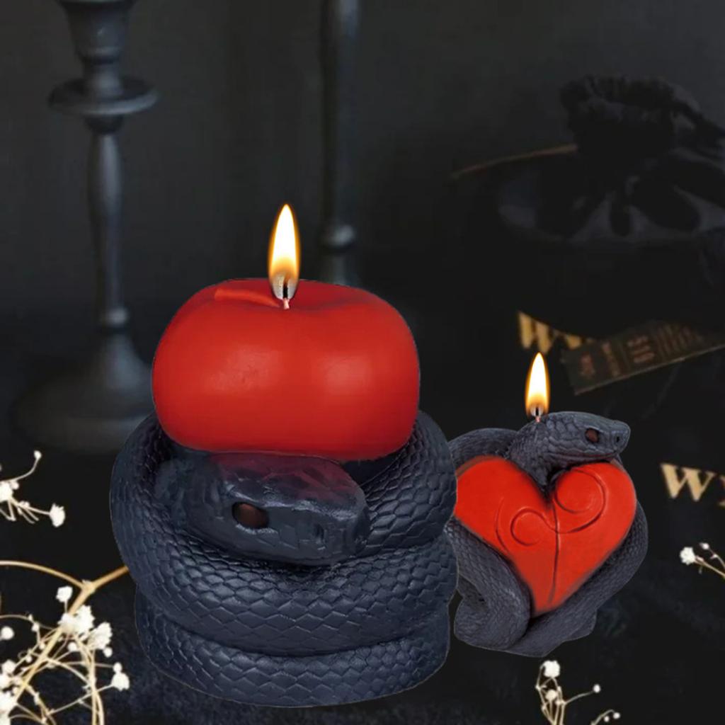 3D Snake Heart Silicones Mould Candle Molds Casting Mould Easy Release Epoxy Resin Molds Craft Supplies