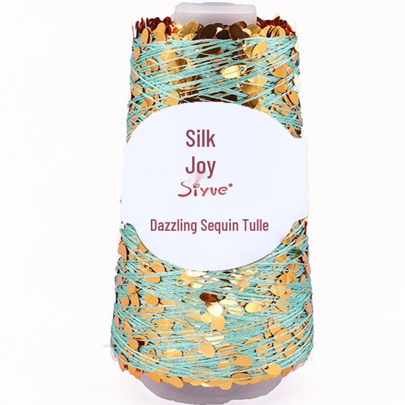 Siyue Silk Color Point Yarn: Dazzling Sequin Wool with Water Drop Sequins for DIY Hand Knitting