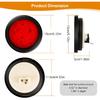 4Pcs 4" Round Led Trailer Lights Kit Red 12 LED Boat Marker Lights Brake Lights Stop Turn Side Utility Tail Lights Waterproof Hitch Light For Truck