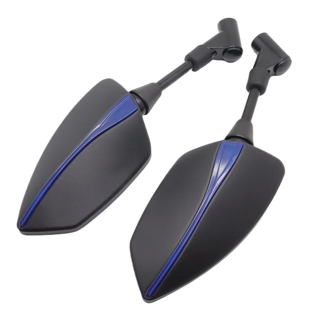 SZYUMO Motorcycle Universal Bicycle Mirrors with Left and Right Adapters Mirrors, 10mm/8mm Off-Road (Blue)