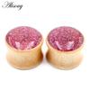 Alisouy 2pcs 8-20mm Wood Enamel Flared Ear Expander Flesh Tunnels Plugs Gauges Stretcher Extender Earring Body Piercing Jewelry