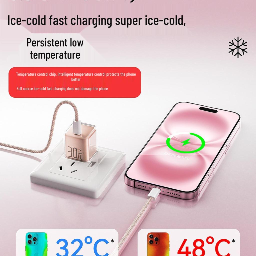 Compatible Gallium Nitride Charger for iPhone 12–15 Pro Max, 16, and 14 Plus PD Fast Charging
