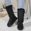 Big Size Long Snow Botas Women 2024 Winter Platform Casual Cotton Shoes Women Flat Comfortable Brown Warm Boots Botines Mujer