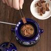 Black Base Double Ear Cloisonne Ceramic Incense Burner/Thermoregulation TimingEssential Oil Incense Powder Indoor Incense Burner