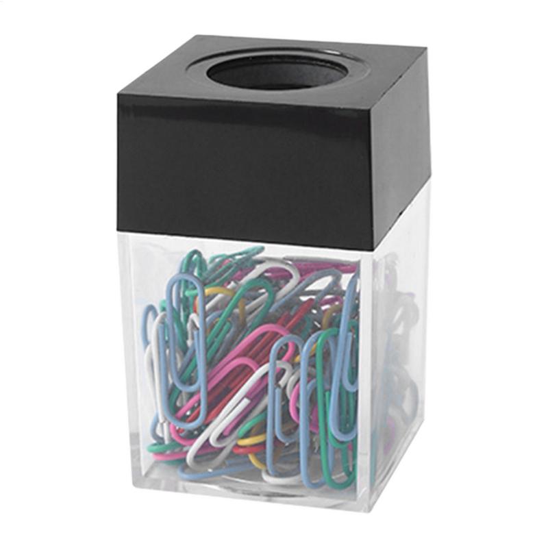 NEW Paper Clip Holder Clips Dispenser Desk Magnetic Absorption Box Paperclip Holder Stationery Porta Clips Dispensador